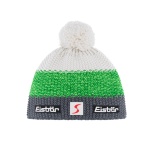 Eisbär Wintermütze Star SP mit Bommel (Pompon) grau/grün/weiss Kinder